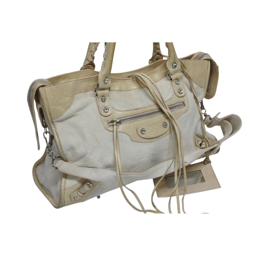 Balenciaga Porcupine Shoulder The Bag Handbag First Leather White - Picture 3 of 8